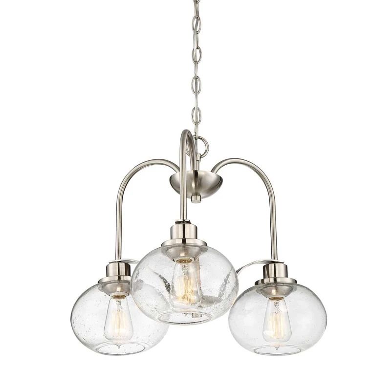 Quoizel LED Kroonluchter | 3X E27 Max 60W | Dimbaar | Brushed Nickel