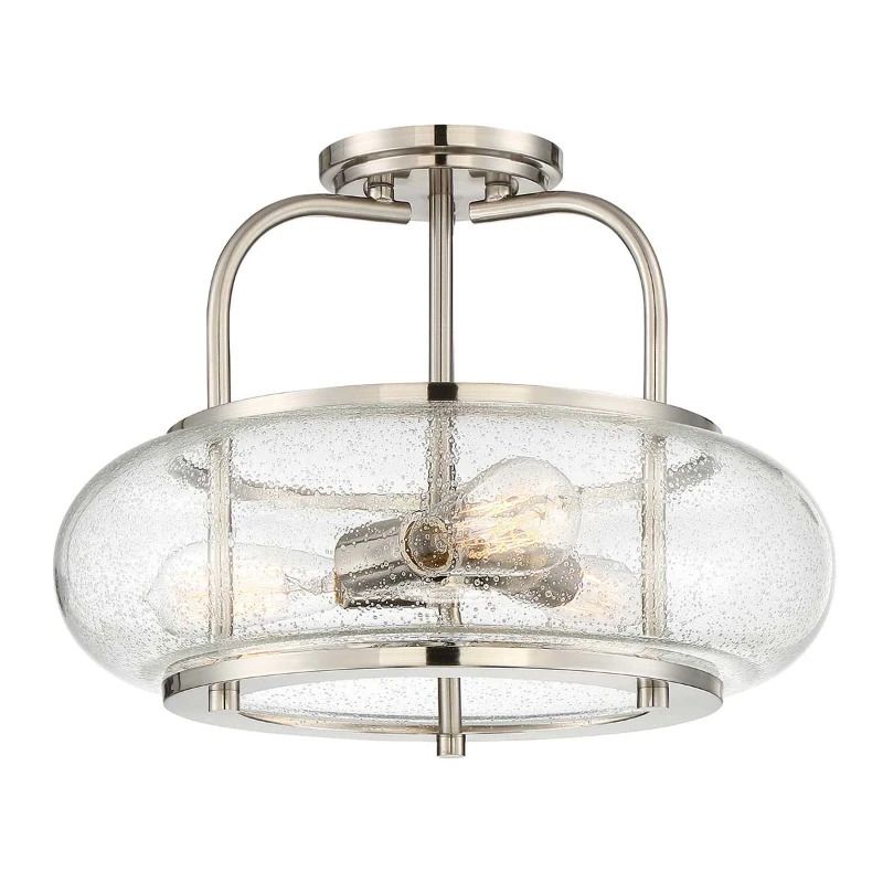 Quoizel LED Plafondlamp Trilogy | 3X E27 Max 60W | Dimbaar | Brushed Nickel