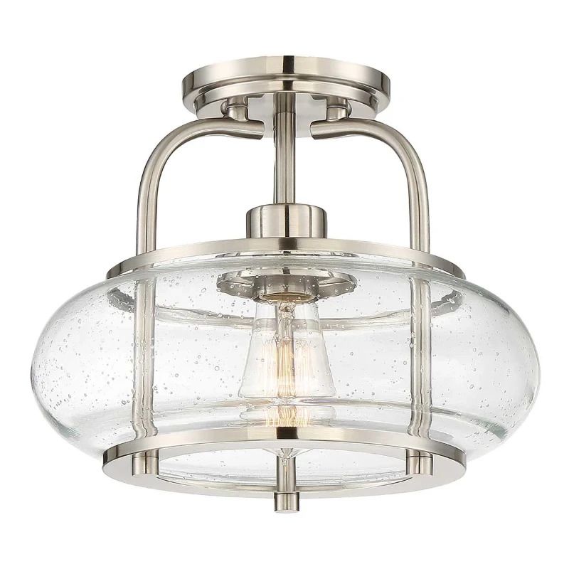 Quoizel LED Plafondlamp Trilogy | 1X E27 Max 60W | Dimbaar | Brushed Nickel