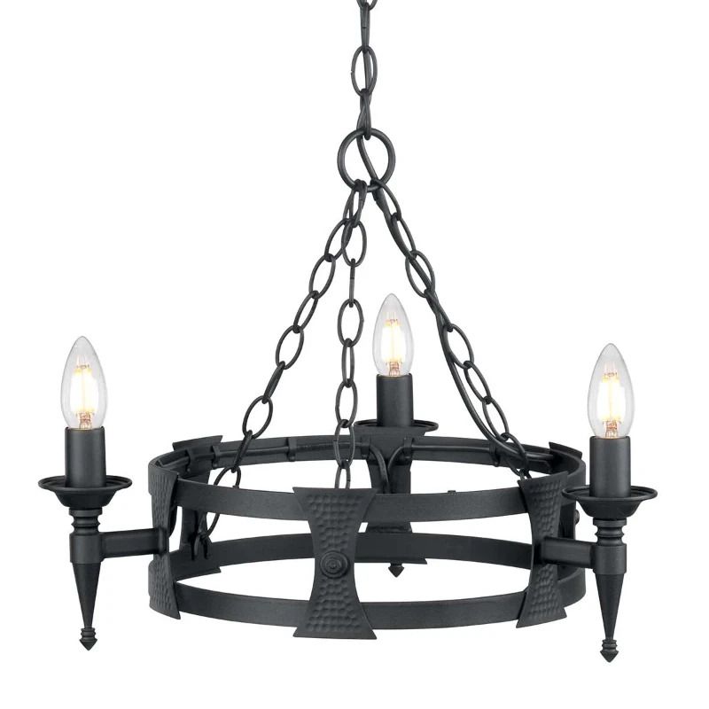 Elstead Lighting LED Kroonluchter | 3X E14 Max 60W | Dimbaar | Black