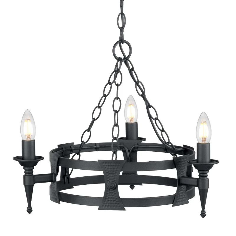 Elstead Lighting LED Kroonluchter | 3X E14 Max 60W | Dimbaar | Black