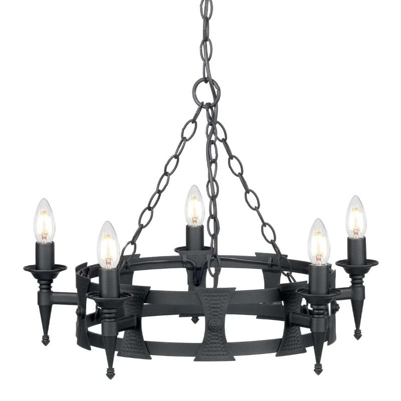 Elstead Lighting LED Kroonluchter | 5X E14 Max 60W | Dimbaar | Black
