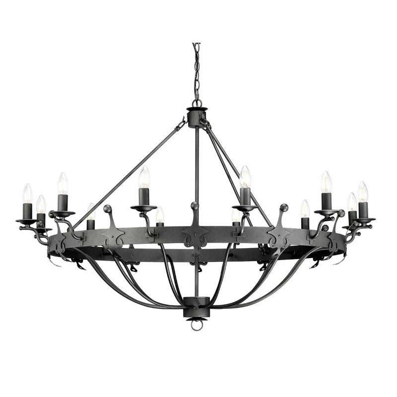 Elstead Lighting LED Kroonluchter | 12X E14 Max 60W | Dimbaar | Graphite