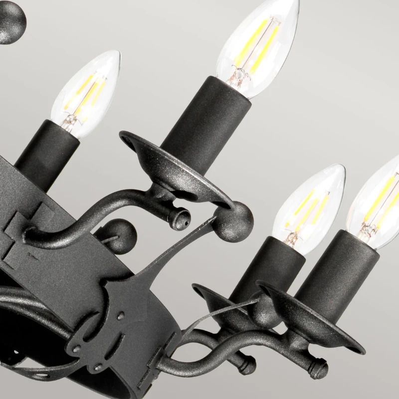 Elstead Lighting LED Kroonluchter | 12X E14 Max 60W | Dimbaar | Graphite