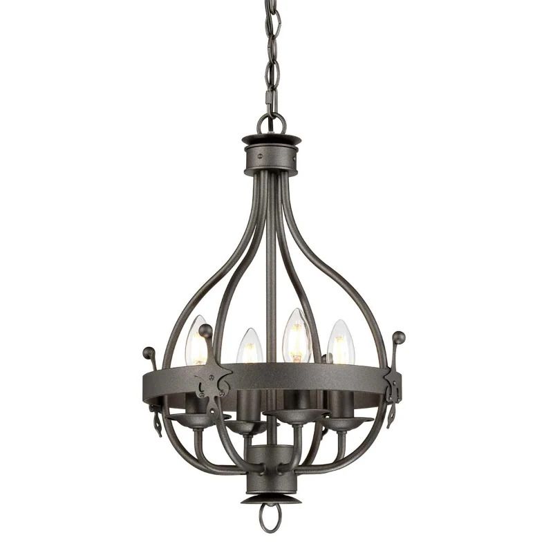 Elstead Lighting LED Hanglamp Windsor | 4X E14 Max 60W | Dimbaar | Graphite