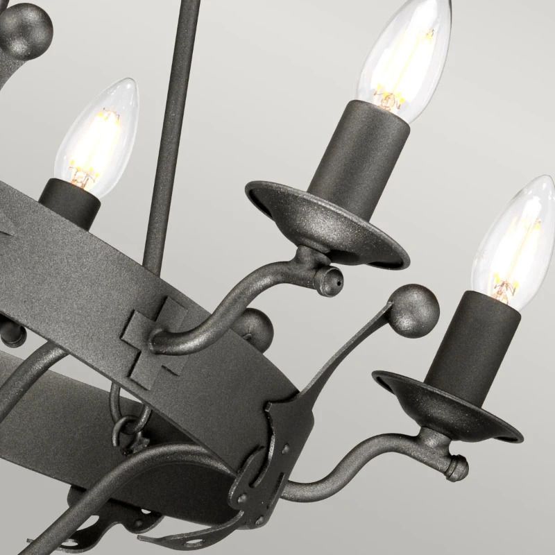 Elstead Lighting LED Kroonluchter | 6X E14 Max 60W | Dimbaar | Graphite