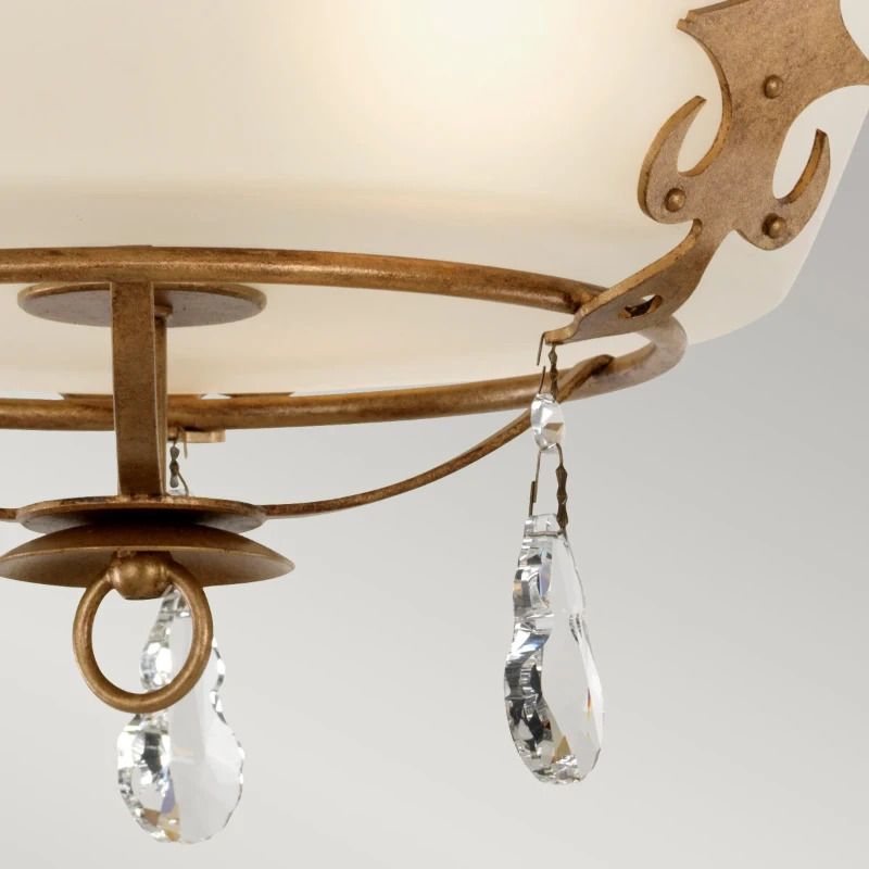 Elstead Lighting LED Plafondlamp Windsor | 3X E27 Max 60W | Dimbaar | Gold Patina
