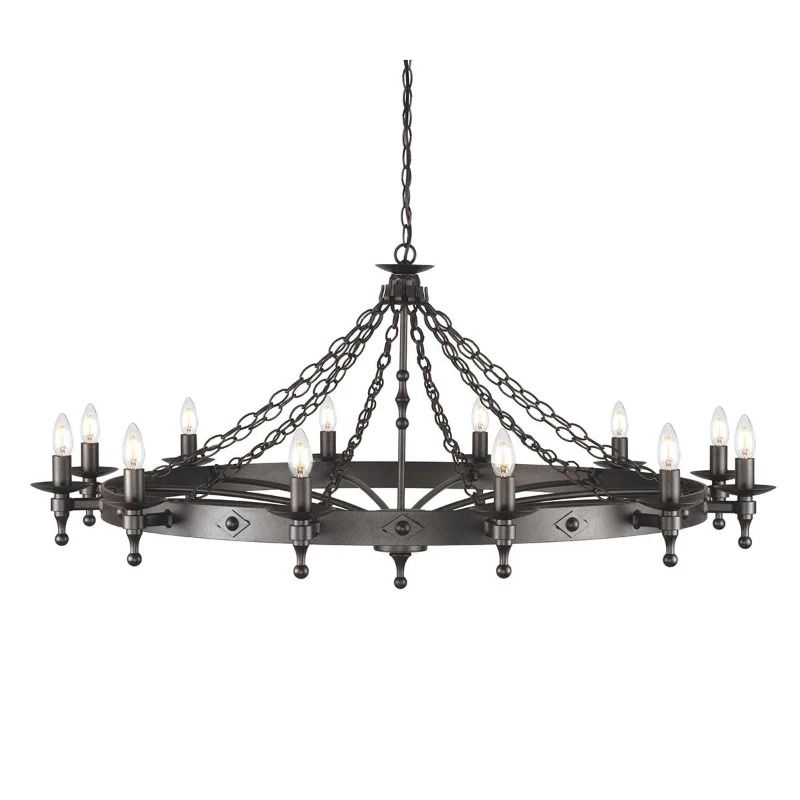 Elstead Lighting LED Kroonluchter | 12X E14 Max 60W | Dimbaar | Graphite Black