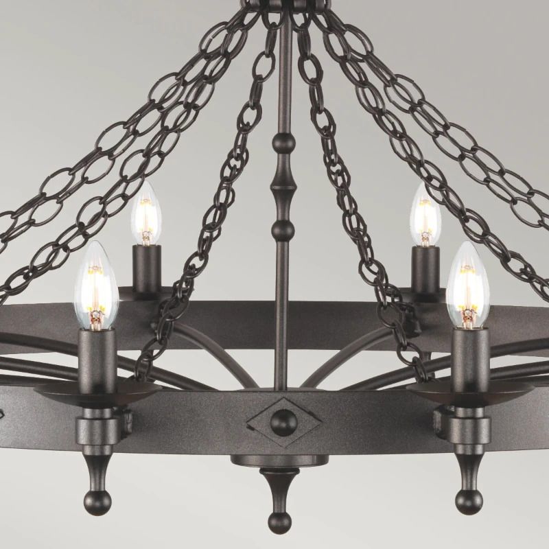 Elstead Lighting LED Kroonluchter | 12X E14 Max 60W | Dimbaar | Graphite Black