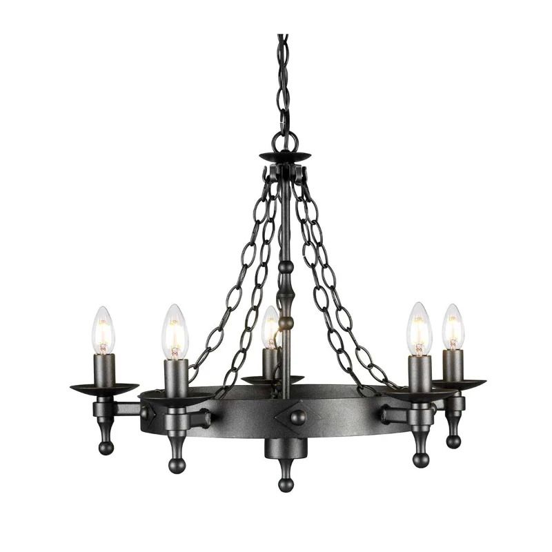 Elstead Lighting LED Kroonluchter | 5X E14 Max 60W | Dimbaar | Graphite Black