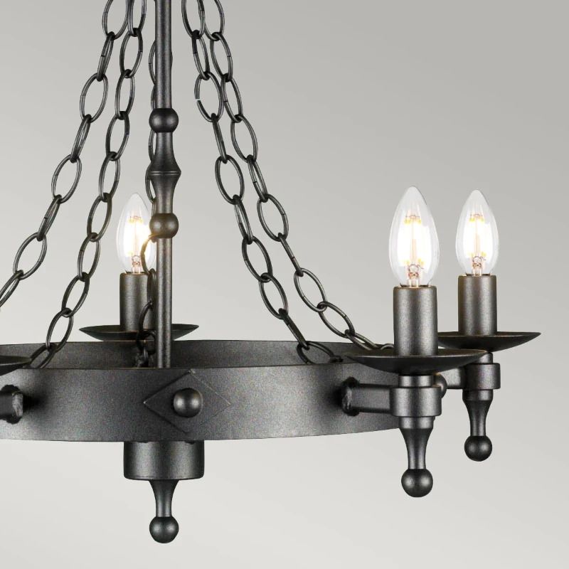 Elstead Lighting LED Kroonluchter | 5X E14 Max 60W | Dimbaar | Graphite Black