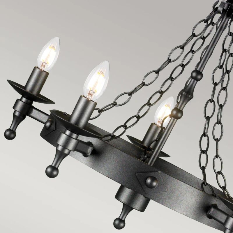 Elstead Lighting LED Kroonluchter | 5X E14 Max 60W | Dimbaar | Graphite Black