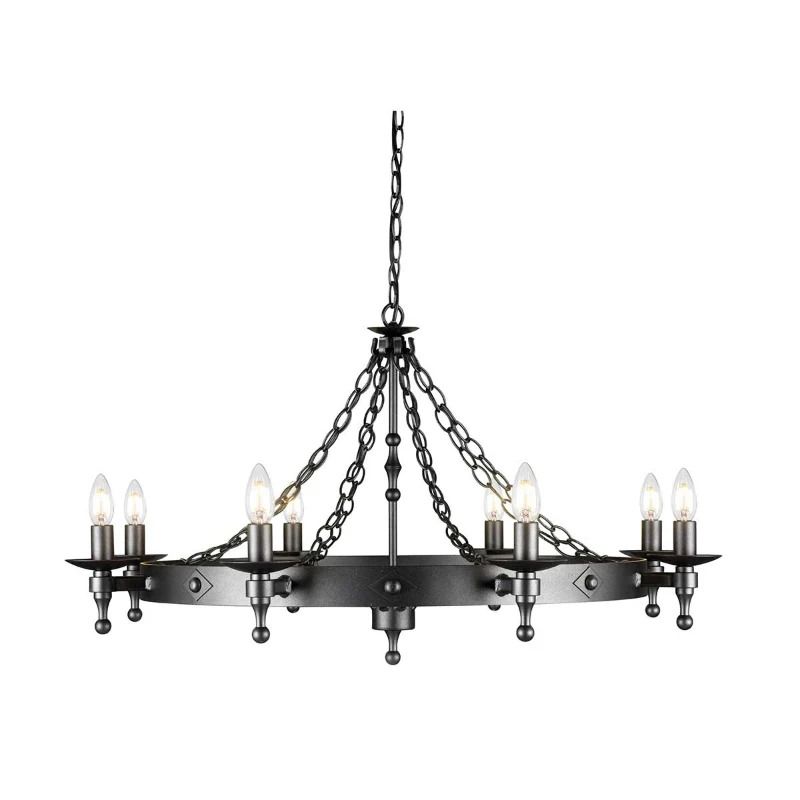 Elstead Lighting LED Kroonluchter | 8X E14 Max 60W | Dimbaar | Graphite Black