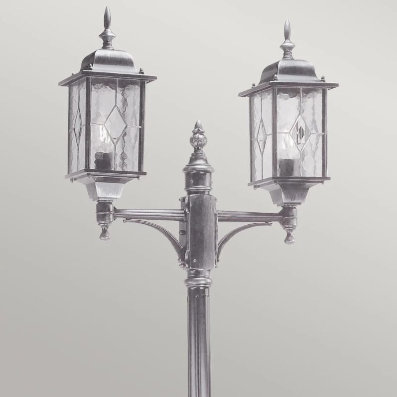 Elstead Lighting LED Tuin Pilaar Wexford | 2X E27 Max 60W | IP44 (Outdoor) | Black/Silver