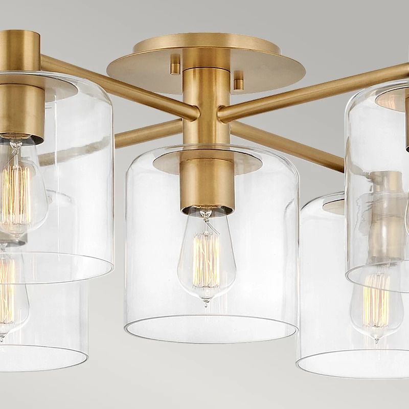 Hinkley LED Plafondlamp Axel | 5X E27 Max 60W | Dimbaar | Heritage Brass