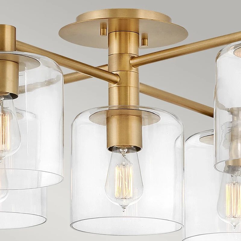 Hinkley LED Plafondlamp Axel | 7X E27 Max 60W | Dimbaar | Heritage Brass