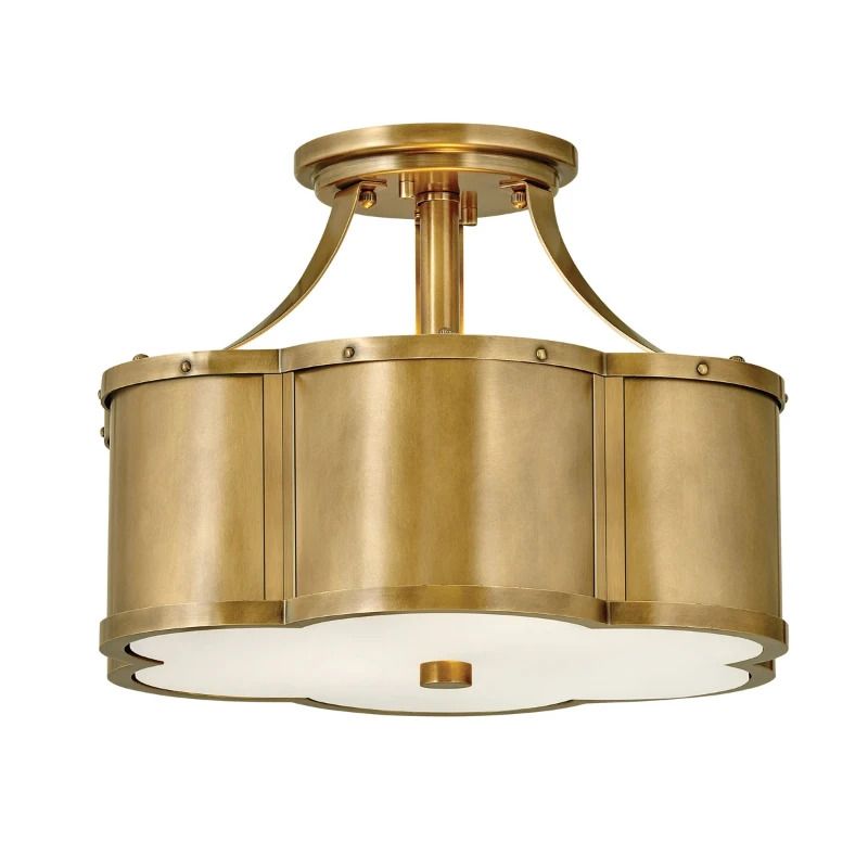 Hinkley LED Plafondlamp Chance | 2X E27 Max 60W | Dimbaar | Heritage Brass