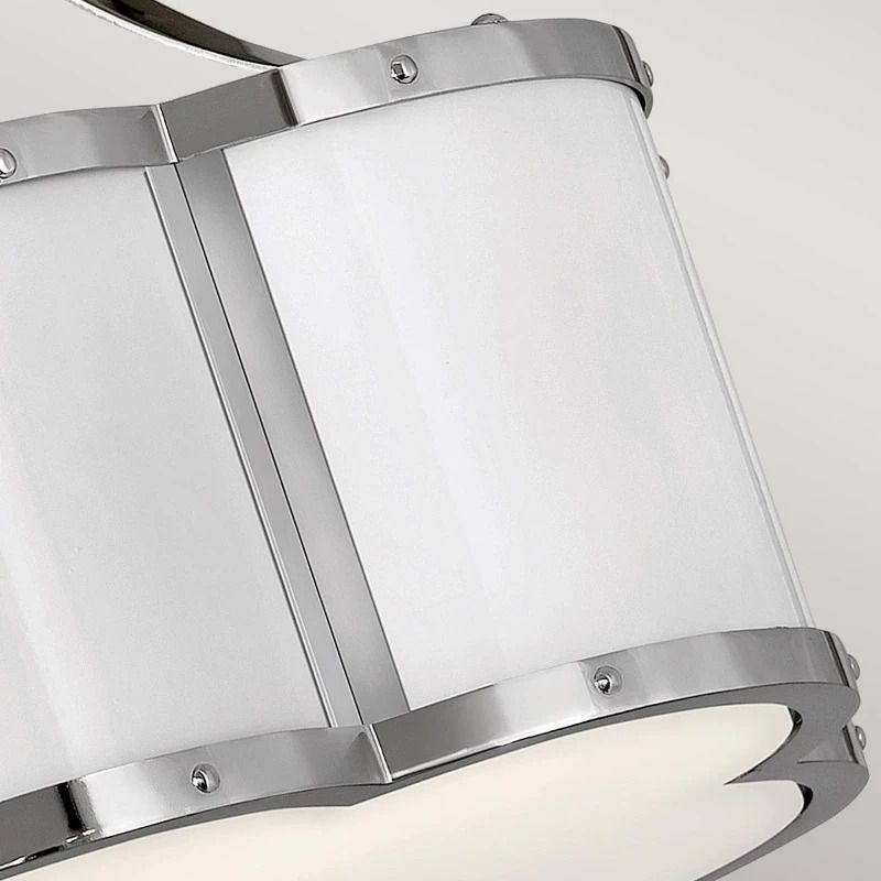 Hinkley LED Plafondlamp Chance | 2X E27 Max 60W | Dimbaar | Polished Nickel with Polished White