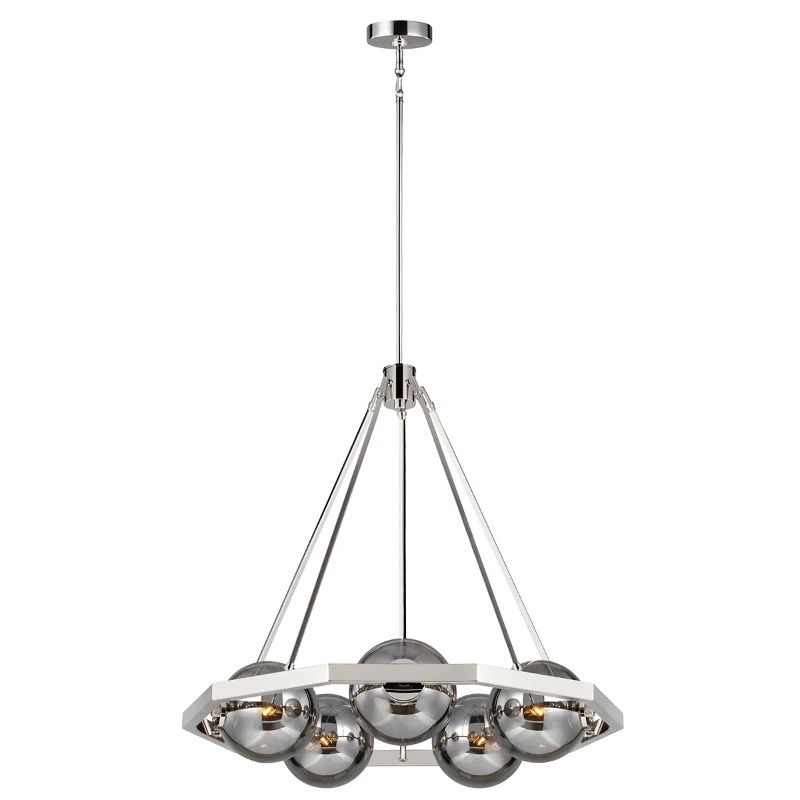 Feiss LED Kroonluchter | 5X E14 Max 60W | Dimbaar | Polished Nickel