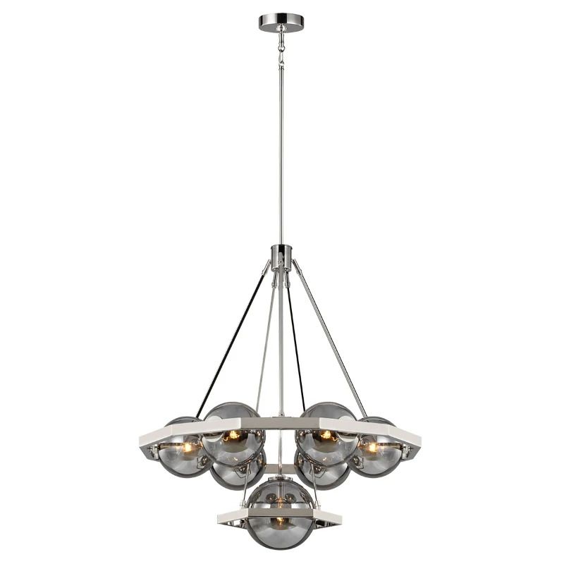 Feiss LED Kroonluchter | 7X E14 Max 60W | Dimbaar | Polished Nickel