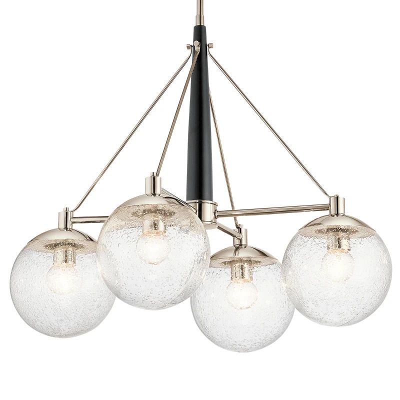 Kichler LED Kroonluchter | 4X E27 Max 60W | Dimbaar | Polished Nickel