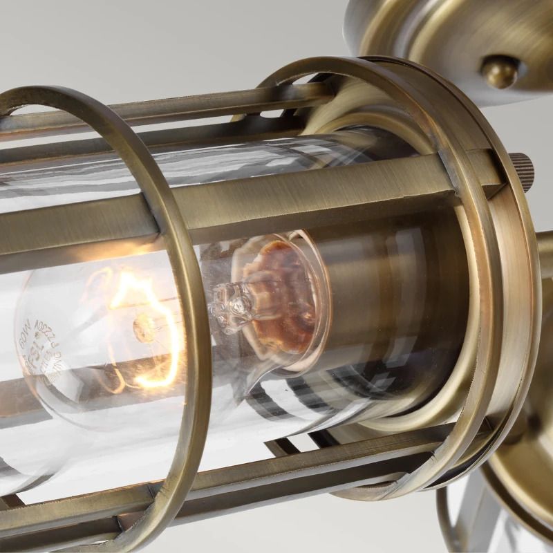 Feiss LED Plafond Badkamerlamp Urban Restoration | 3X E27 Max 60W | IP44 | Dimbaar | Dark Antique Brass