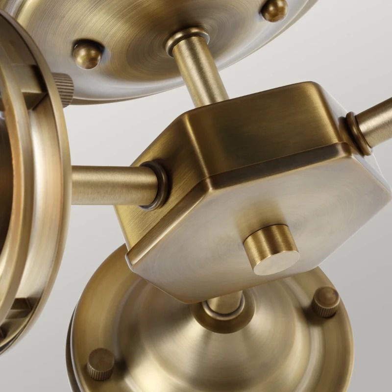 Feiss LED Plafond Badkamerlamp Urban Restoration | 3X E27 Max 60W | IP44 | Dimbaar | Dark Antique Brass