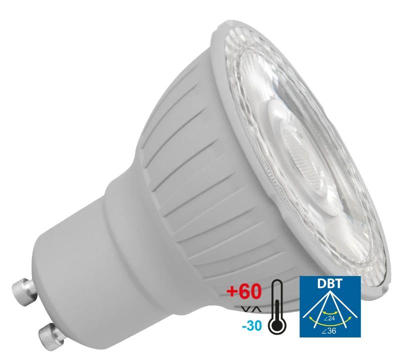 Megaman GU10 PAR16 LED Spot | 5.3W 2800K 220V/240V | 828 24°/36° Ø50mm Dimbaar | MM10348