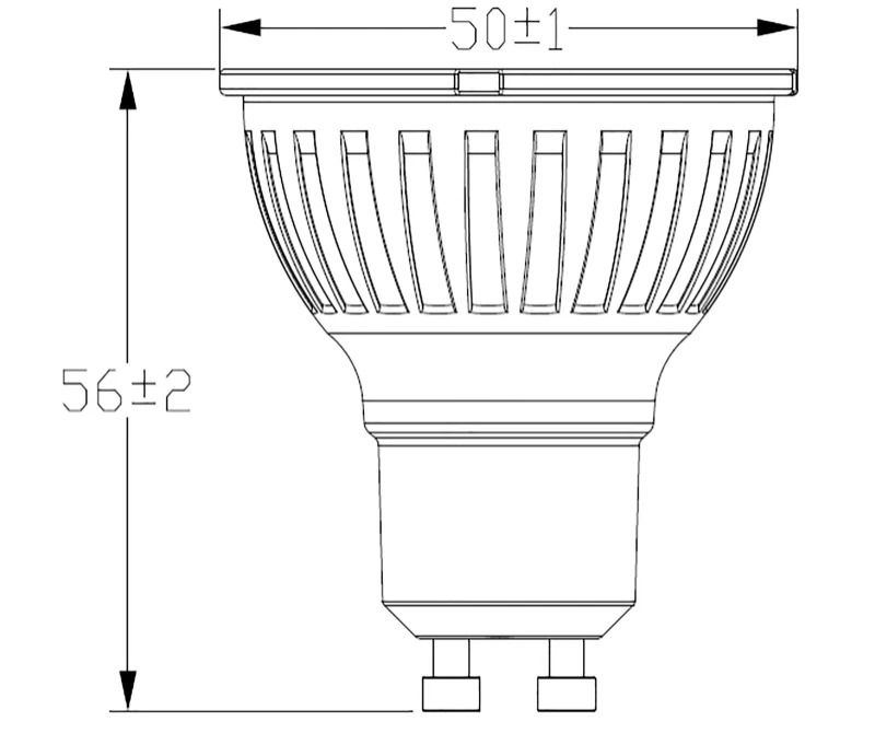 10x Megaman GU10 PAR16 LED Spot | 5.3W 2800K 220V/240V | 828 24°/36° Ø50mm Dimbaar | MM10348