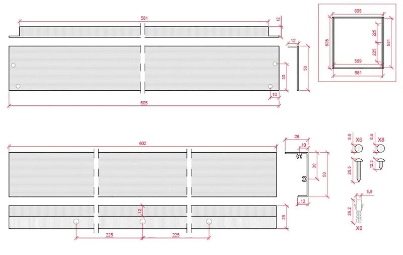 Megaman Onderdeel | LED OPBOUWFRAME 60X60CM | MM07610