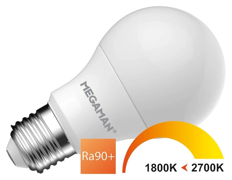 Megaman E27 LED Lamp | 5W 1800K/2700K 220V/240V | 918/927 Dimbaar | MM11077