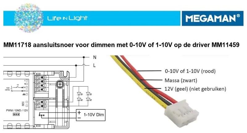 Megaman Onderdeel | 1-10v KABEL TBV MM11459 | MM11718