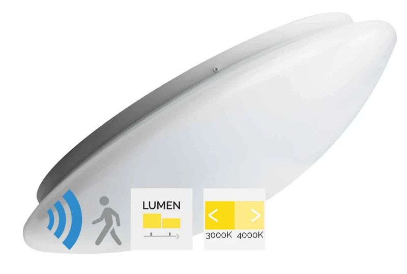 Megaman LED Opbouwarmatuur Ø330mm | 15W 3000K/4000K 1400lm 830/840 | IP44 Sensor | MM10265