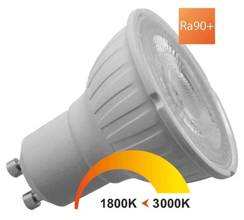 Megaman GU10 PAR16 LED Spot | 5W 1800K/3000K 220V/240V | 918/930 36° Ø50mm Dimbaar | MM11177