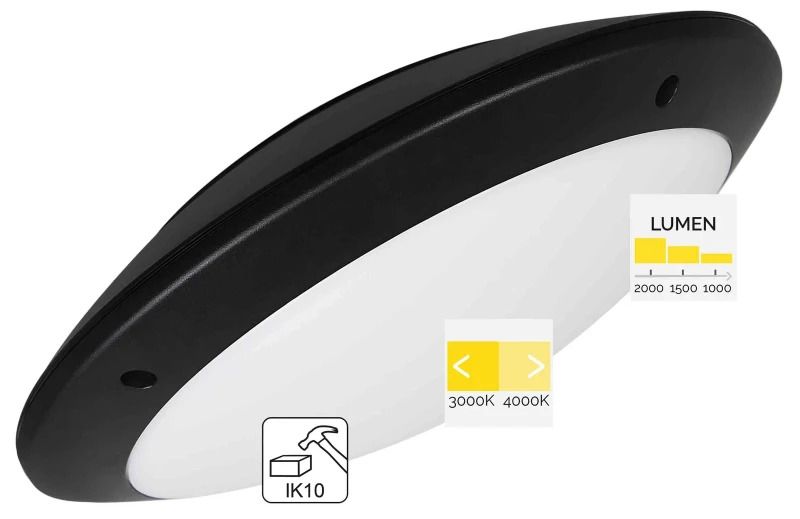 Megaman LED Opbouwarmatuur Ø300mm | 22W 3000K/4000K 1000lm 830/840 | IP66 | MM10369