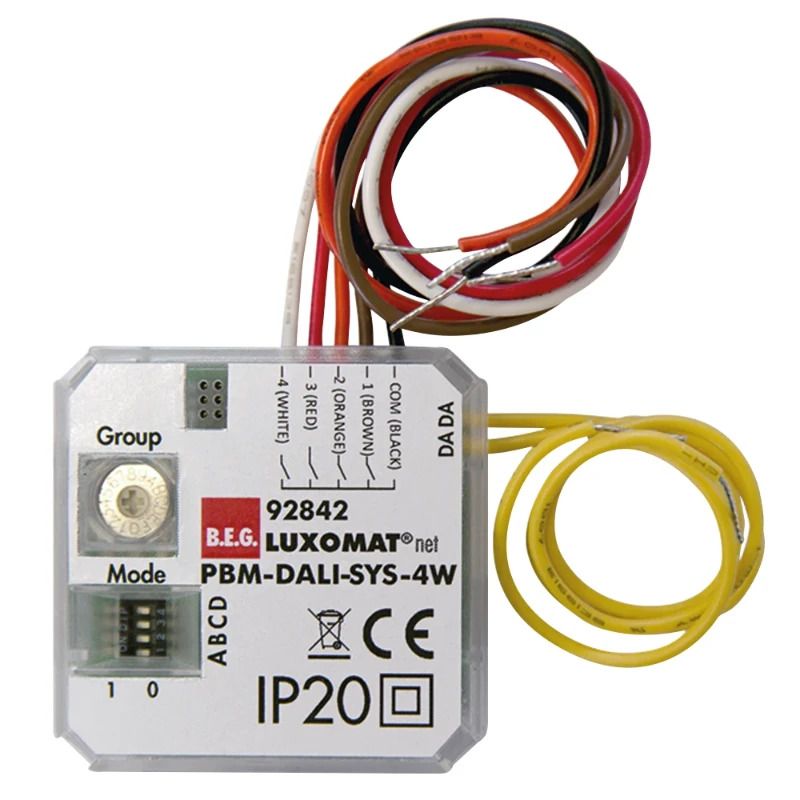 BEG Luxomat DALI systeem componenten Drukknopinterface | VZ wit IP20 DALI-SYS 4Kanaal