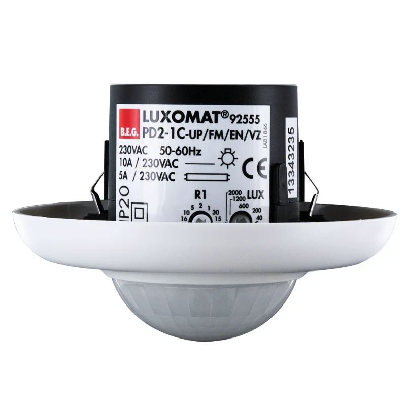 BEG PIR Aanwezigheidsmelder | Plafond Inbouw (stucwerk) IP20 10m Wit | 92555