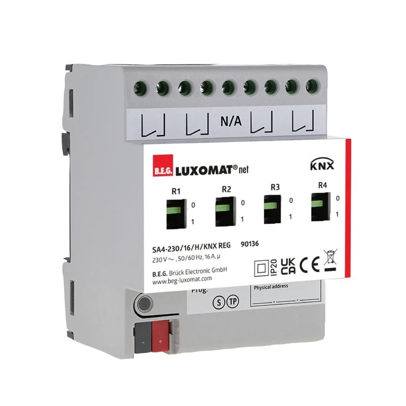 BEG Luxomat Schakelactor | DIN-rail montage grijs IP20 KNX 4Kanaal
