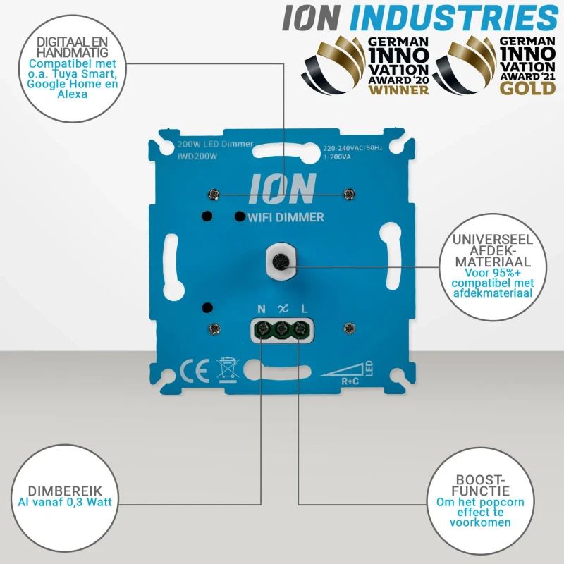 Ion Industries LED Dimmer Wifi | 0.3-200W IP20