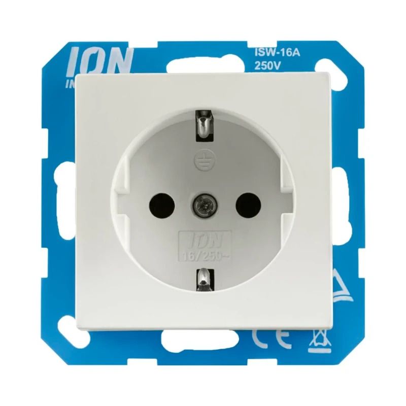 Ion Industries Wandcontactdoos | RA met Aanraakbeveiliging V1/J1 Mat Alpin Wit