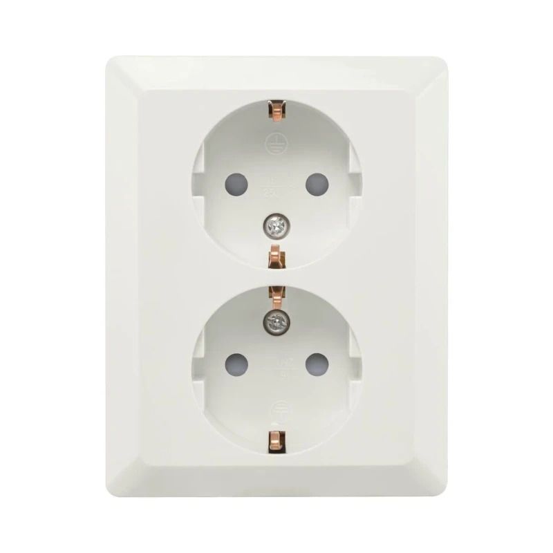 Ion Industries Wandcontactdoos | Half Opbouw 2-voudig RA Alpin Wit
