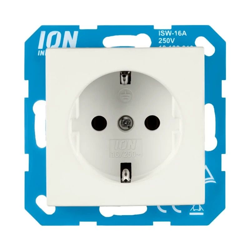 Ion Industries Wandcontactdoos | RA met Aanraakbeveiliging E1 Mat Alpin Wit