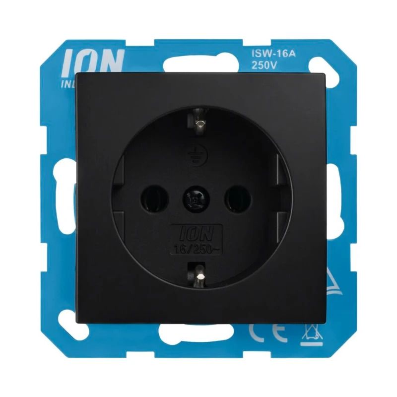 Ion Industries Wandcontactdoos | RA E1 Mat Zwart