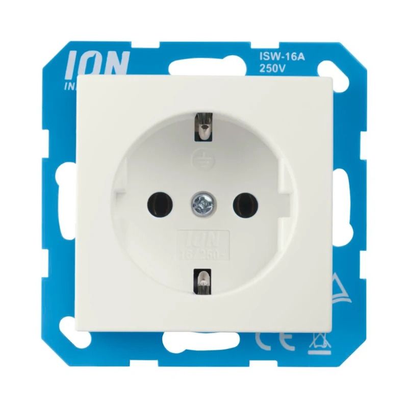 Ion Industries Wandcontactdoos | RA met Aanraakbeveiliging E1 Alpin Wit