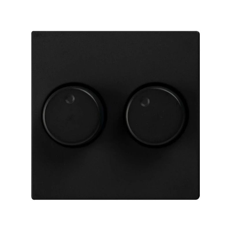 Ion Industries Centraalplaat | Dimmerknop Duo V1/J1 Mat Zwart | IP20