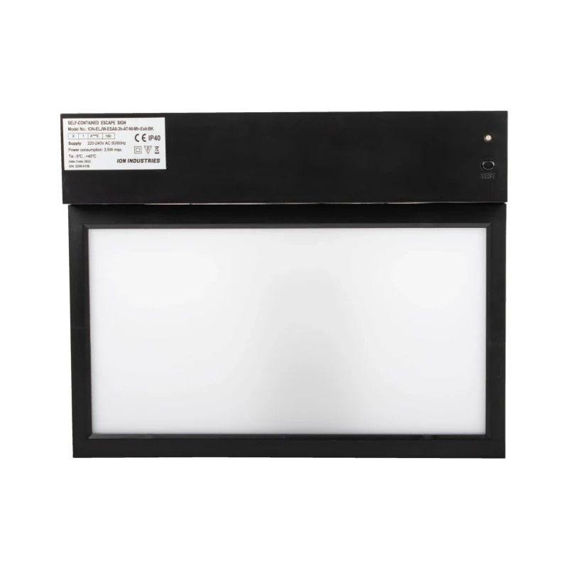 Ion Industries Noodverlichting | 3W 5000K 500Lm 24m | Exit Verlichting Zwart