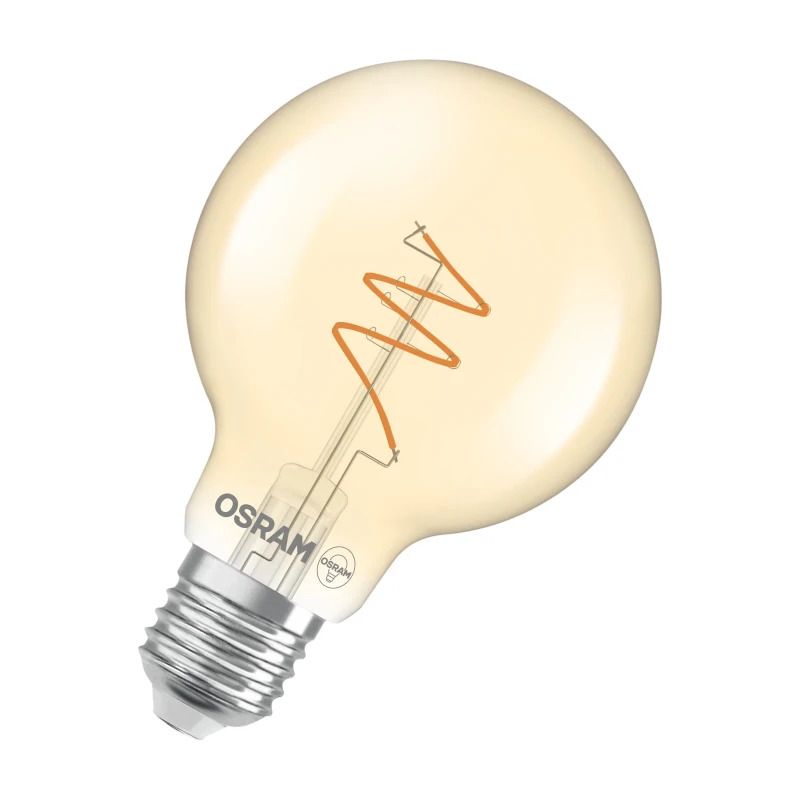 Osram E27 LED Globelamp | 4.9W Goud 2200K 220V/240V 922 470Lm | 300° Ø80mm Dimbaar