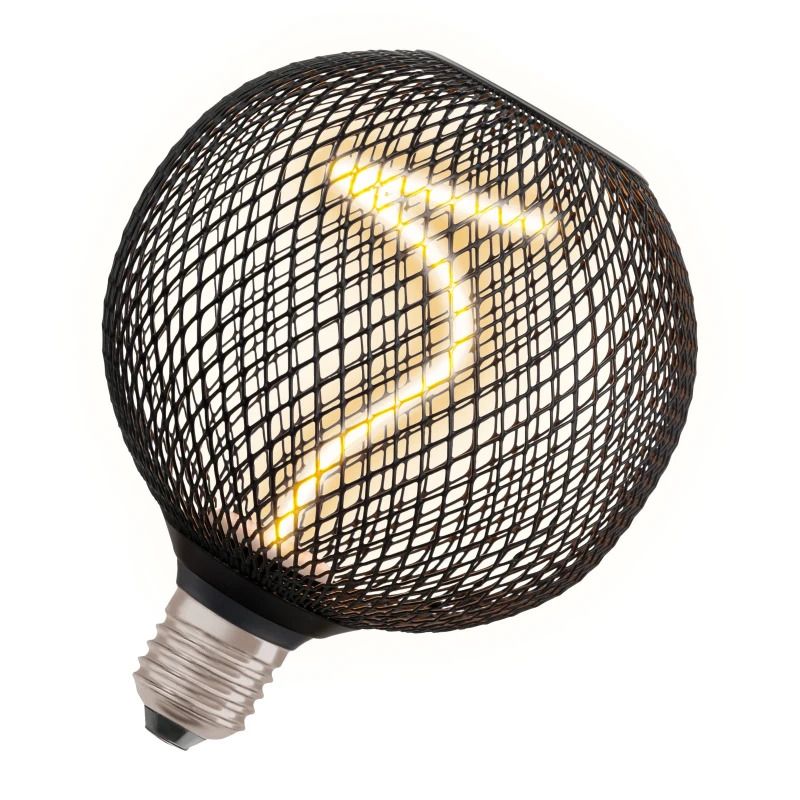 4x Osram E27 LED Kaarslamp | 3.5W Zwart 220V/240V 818 130Lm | 320° Ø125mm Dimbaar