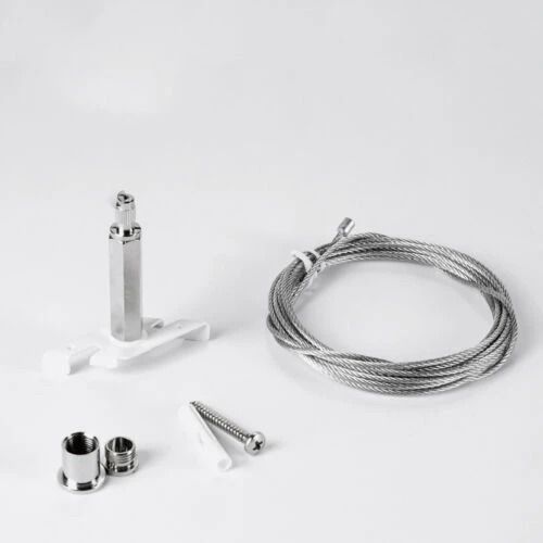 Powergear Onderdeel | 3-fasen rails Staaldraadophanging EZCLIK 5m Grijs | PRO-EZ0449-S
