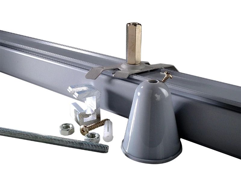 Powergear Onderdeel | 3-fasen rails Stangophanging EZCLIK 1m Grijs | PRO-EZ0447-S